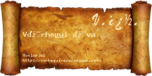Várhegyi Éva névjegykártya